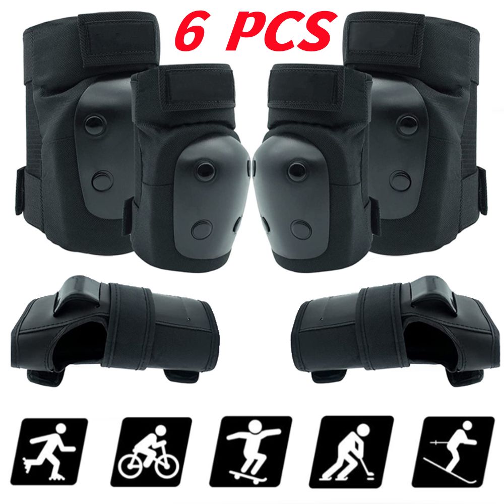(6PCS Protection Kit)6Pcs KneePads Set Bracers Elbow Brace Men Women Thickening Sports Safety  Protector For Cycling Skateboarding FootballVolleyball SAB