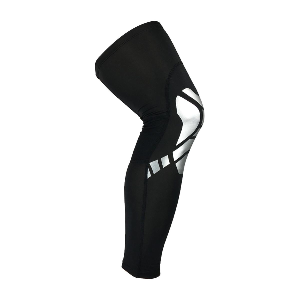 Full Leg Compression Sleeves For Women Black And Sliver L