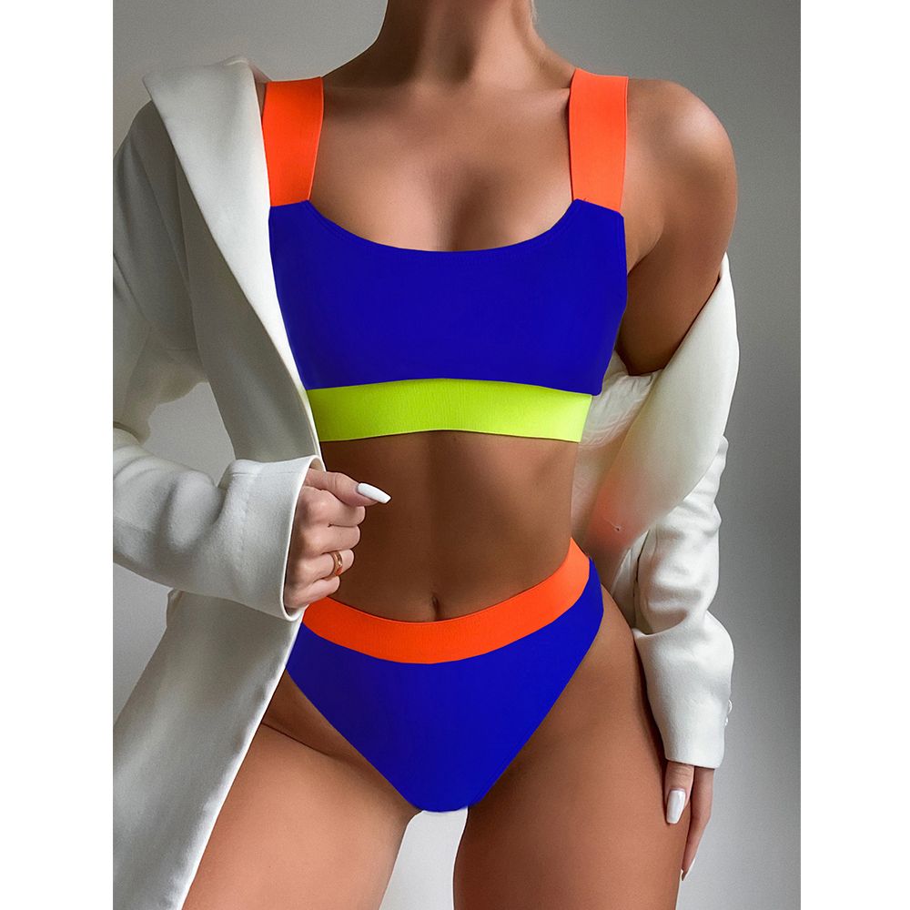 New High Waist Women Swimwear Bandeau Push Up Bikini Set Buckle Bathing Suit Beach Wear Swimming Suit L3 KIP
