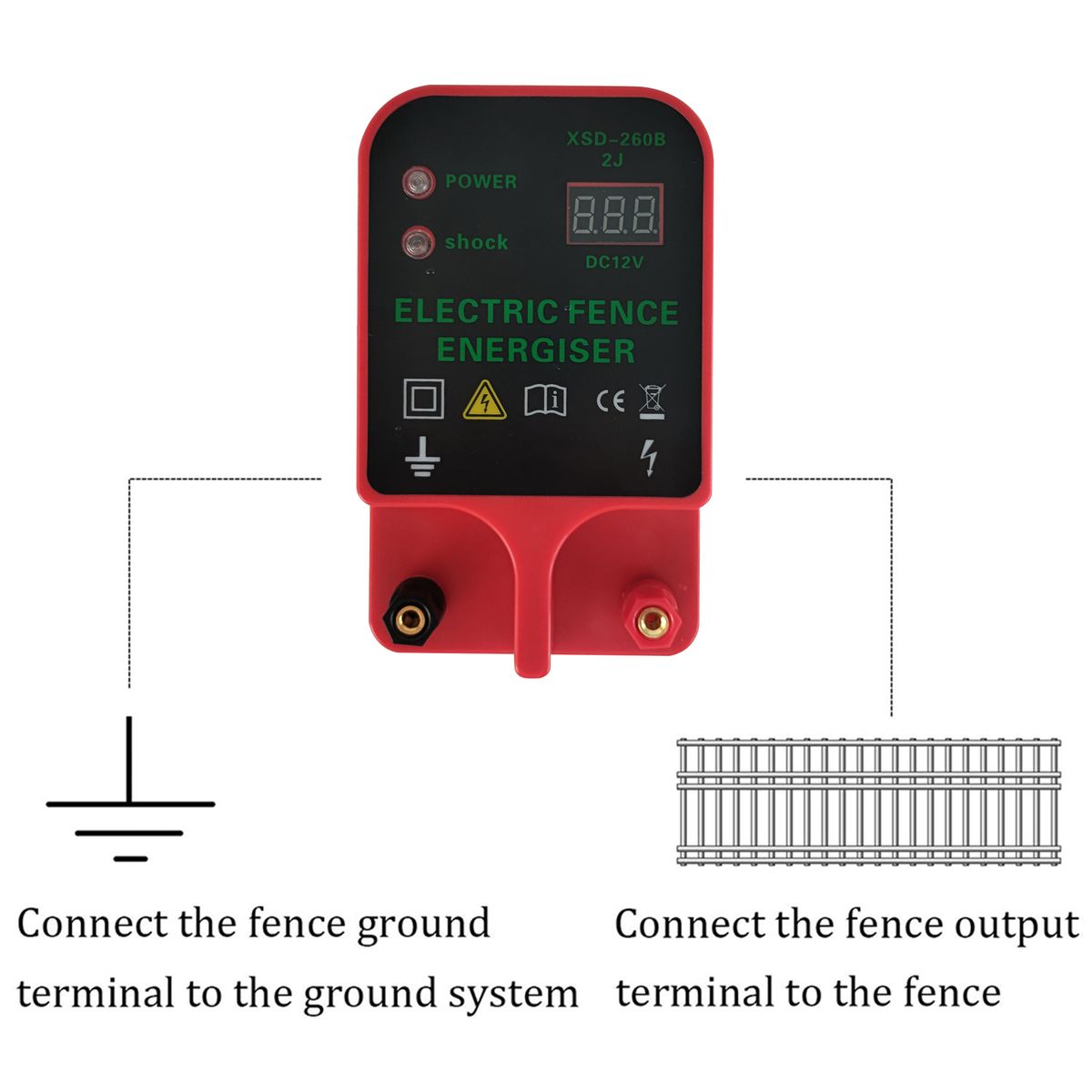 Electric Fence 10KM Charger High Voltage Pulse Controller - UK Plug