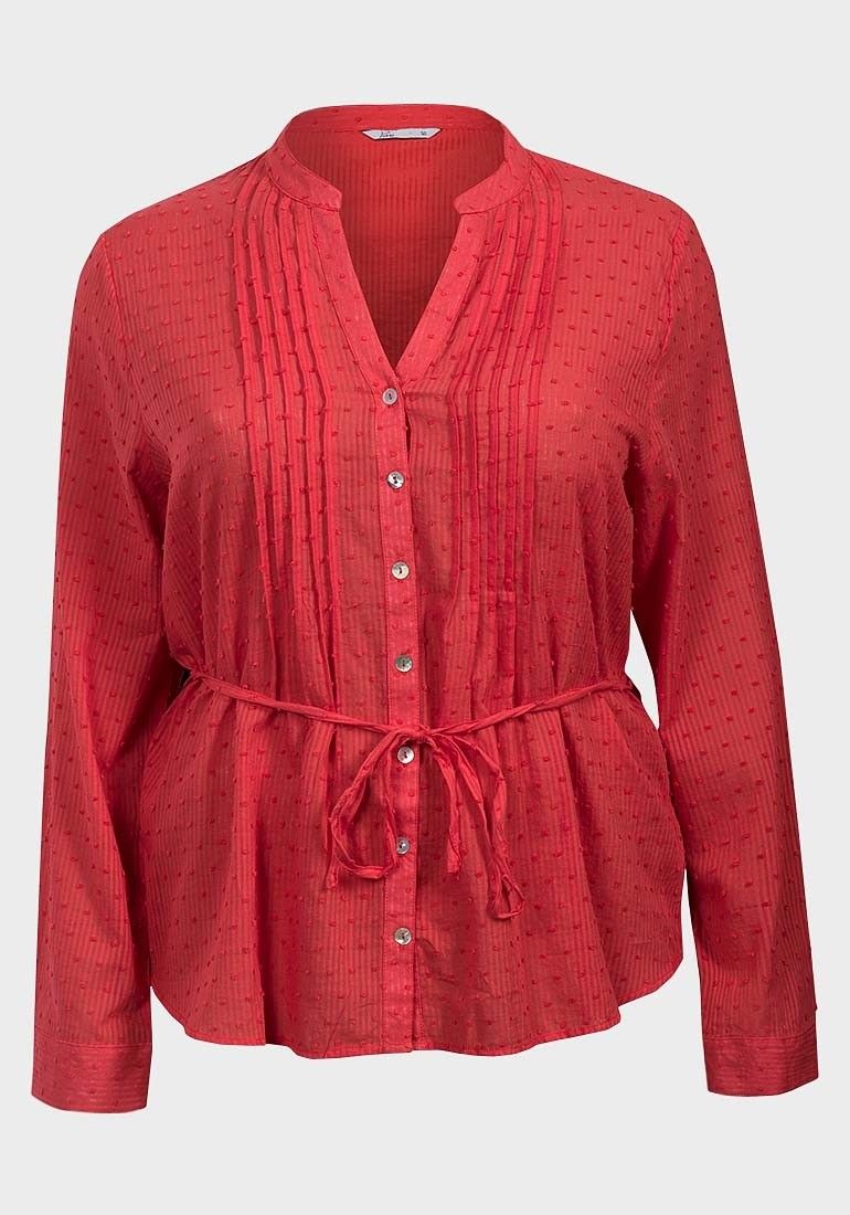 Ladies Plus Size Semi-Sheer Cotton Blouse