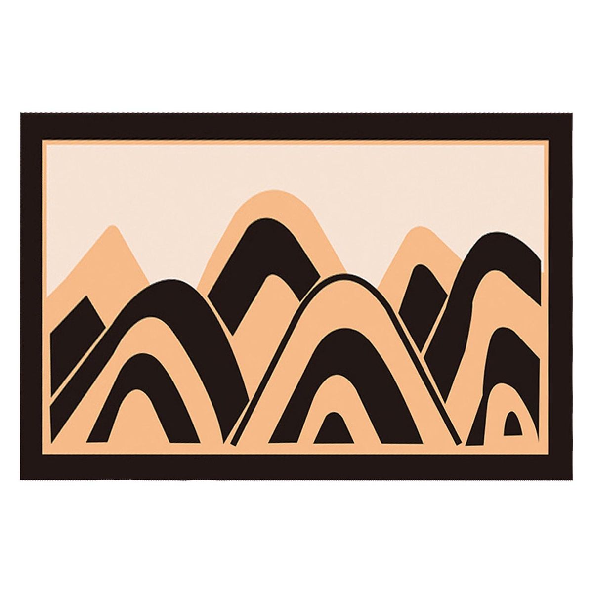 Floor Carpet Mountain Pattern Bedroom Floor Mat Black