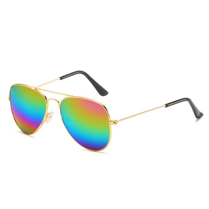 Boys Girls Kids Sunglasses -Gold Frame Color Film