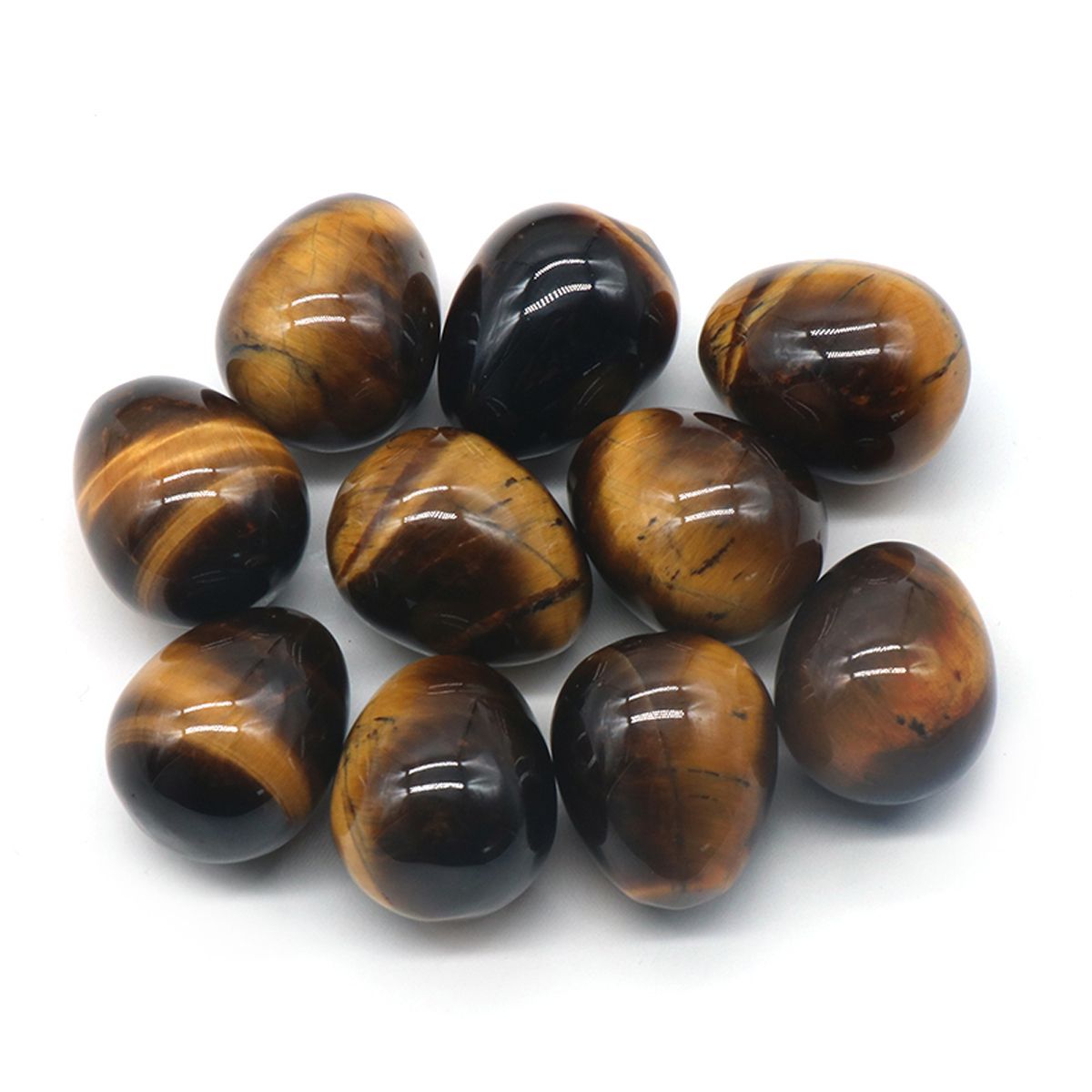 1PC Natural Stone Tiger Eye Crystal Agate E Shape Home Decor Chakra Healing Reiki Gem Mineral