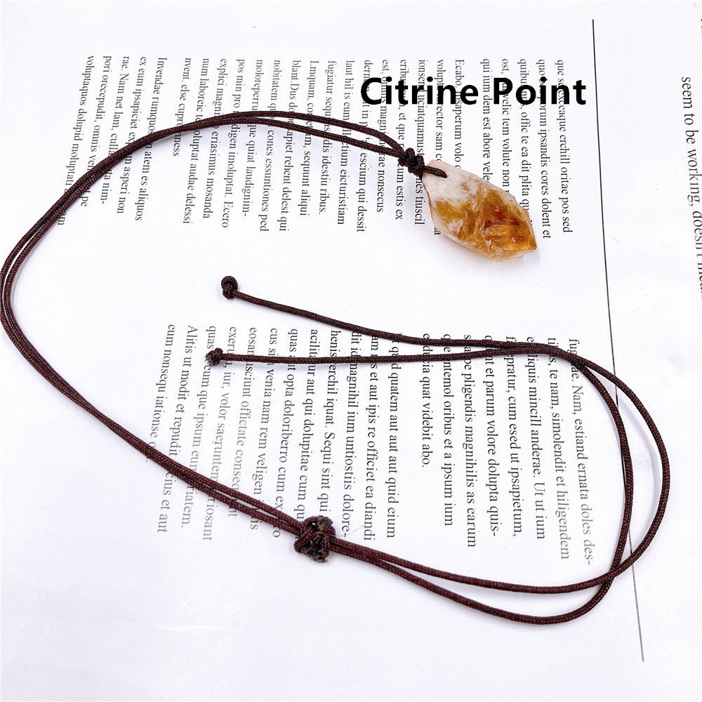 Natural Crystal Stone Amethyst Citrine Pendant Fashion Simple Reiki Point Raw Gem Necklace Souvenir