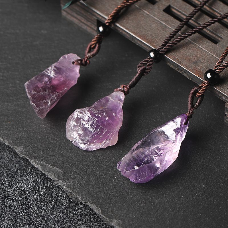 Natural Aquamarine, Healing Stone Pendant, Gem Minerals, Amethyst NecKLACE DIY Gift, Crystal