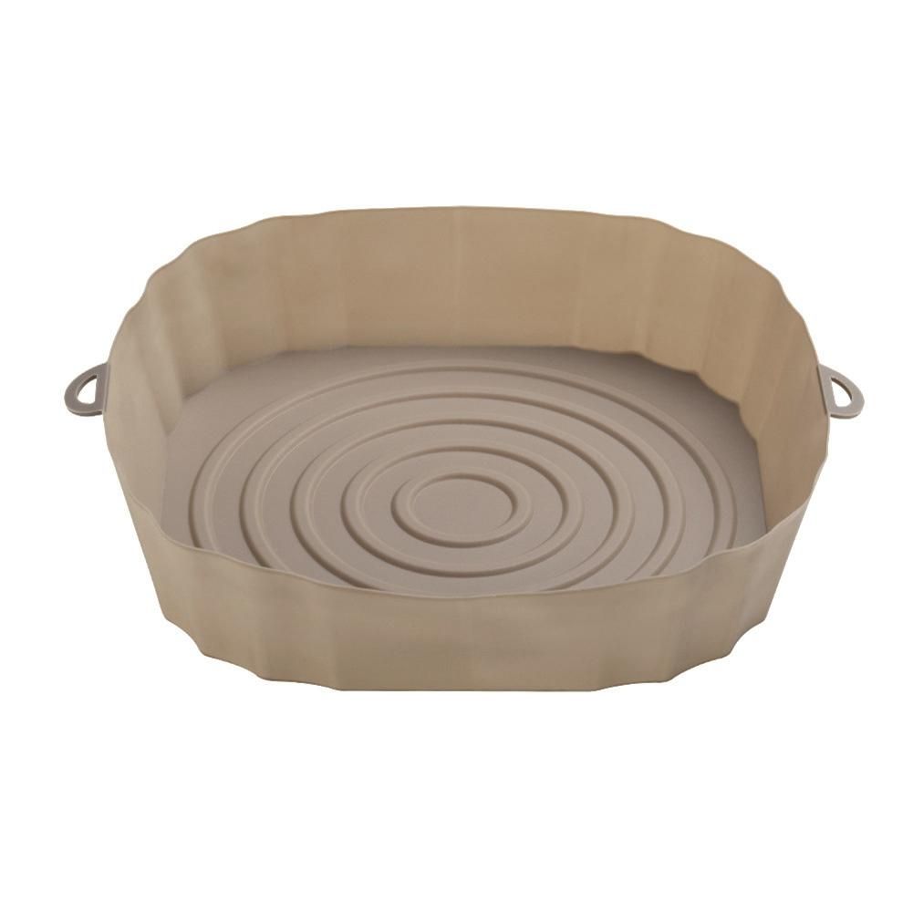 8Pcs Accessories Reusable Baking Tray with Handle Non-Stick Silicone Pot for Oven Brown
