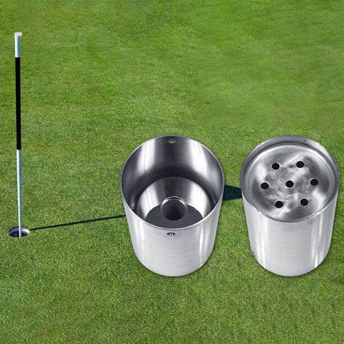 Stainless Steel Golf Hole Cup Dia. 11cm Flag Holder Flagstick Putter