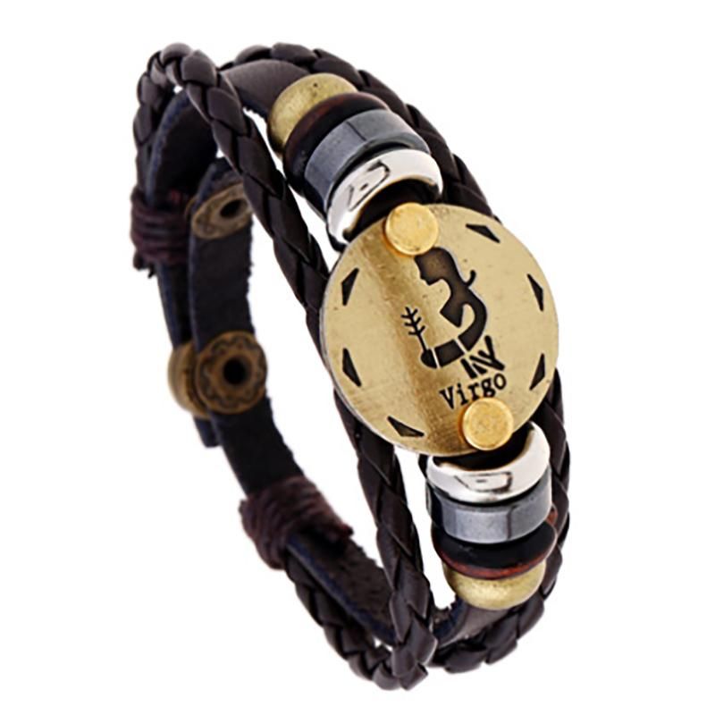 Leather Bracelet Birthday Gift Knitting Adjustable Jewelry