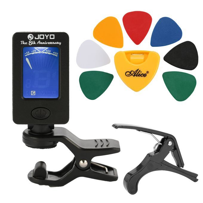 Guitar Tool Kit Tuner Capo Plectrum Holder 7 Picks Guitar-