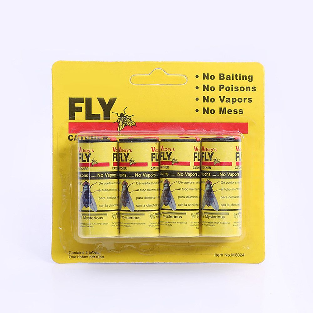 (Multicolor )A Box Of 4 Rolls Of Sticky Fly Paper Insect-kil