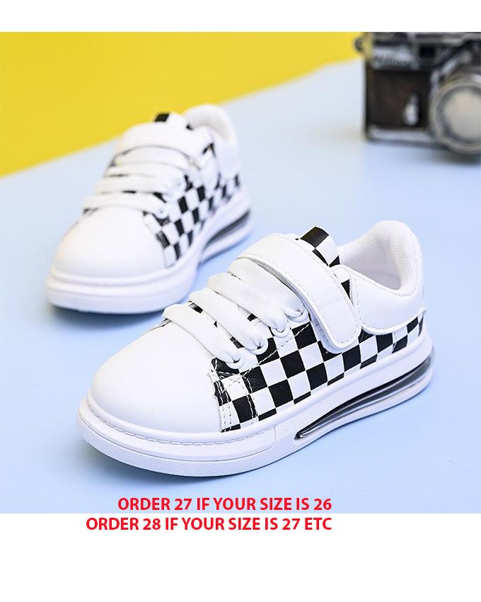 Checkered Pattern Children Casual Sneakers