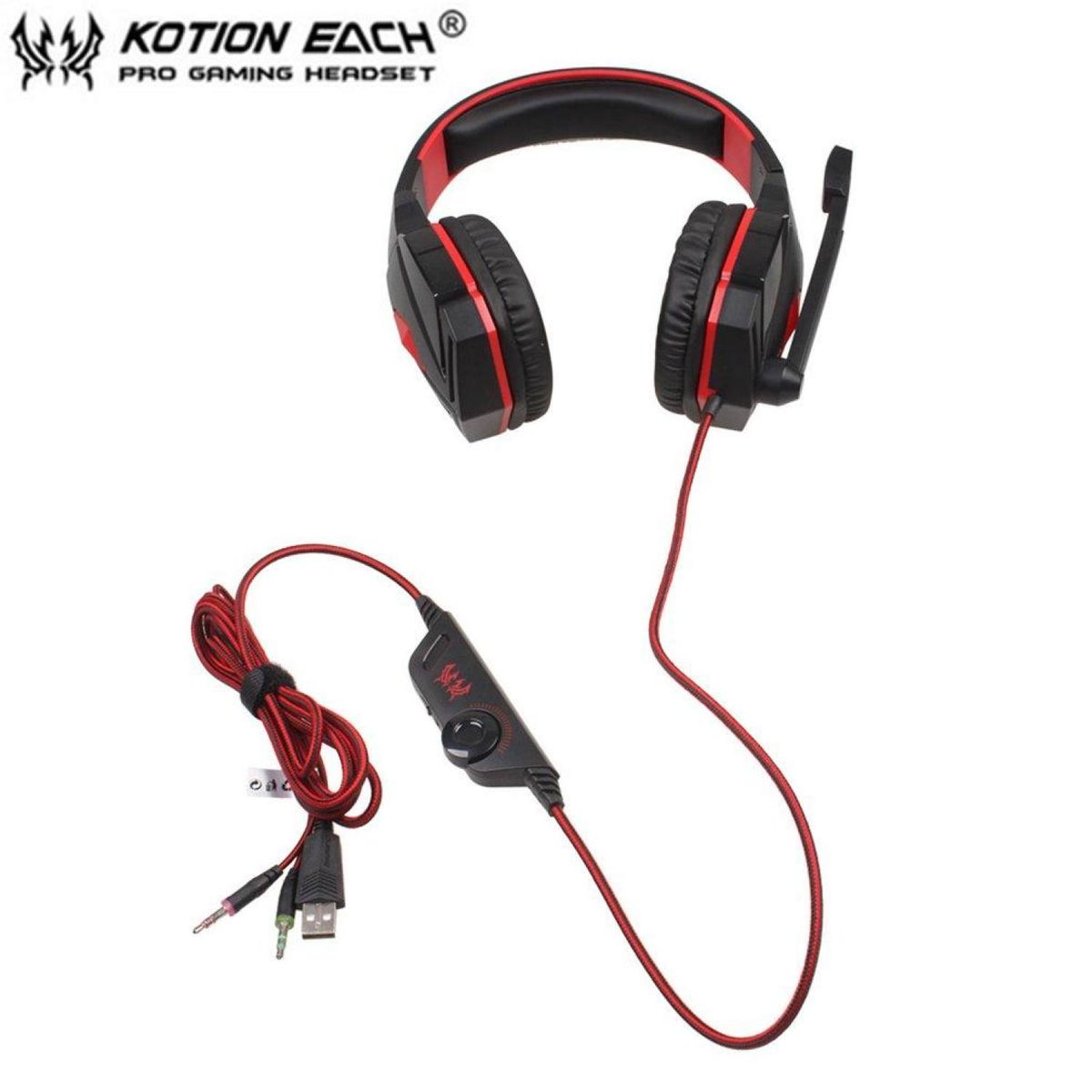 EACH G4000 Stereo Gaming Headphone Headset Mic Volume Control Gaming Headset BDZ