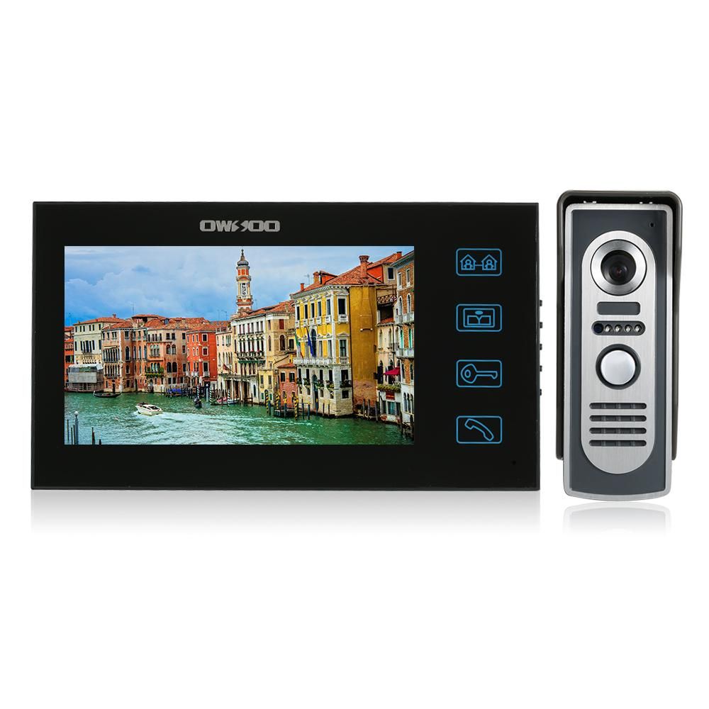 OWSOO 7-inch Color Video Door Phone Doorbell Intercom Kit Touch Screen Waterproof Outdoor Camera Indoor Monitor Night Vision Home Security