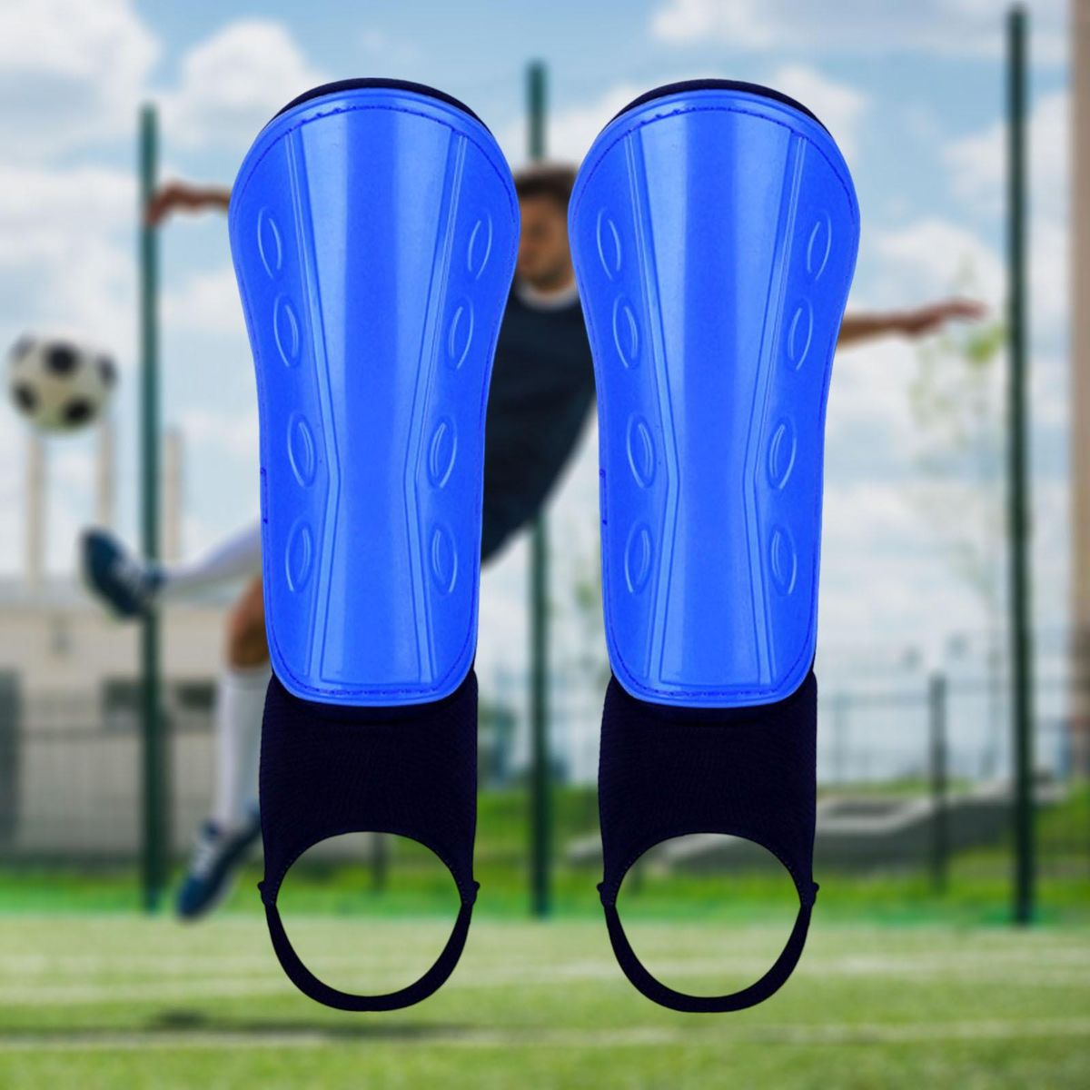 1 Pair Soccer Shin Guard Kids Adults Sport Adult Blue