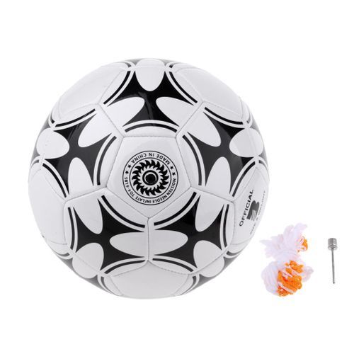 Football Soccer Ball 3 Standard Training With Net  For Indoor