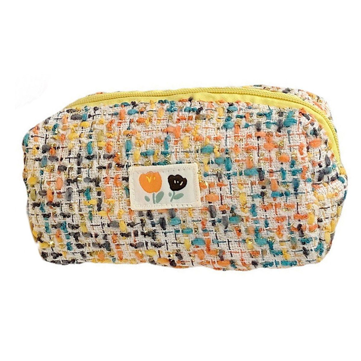 Pencil Case Ring Handle Stationery Pouch Yellow