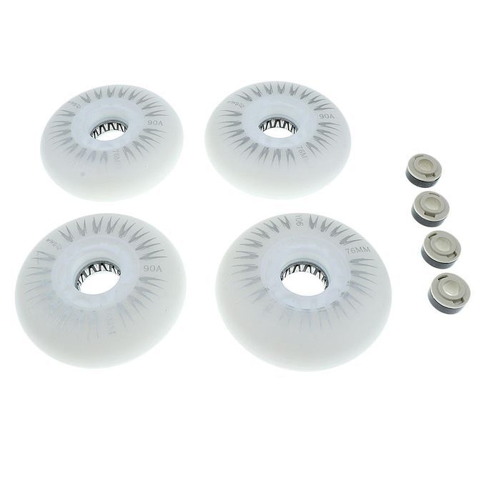 Flashing Inline Roller Skate Replacement Wheels With 4 76mm White
