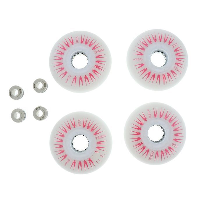 Flashing Inline Roller Skate Replacement Wheels With 4 Pieces 76mm Red