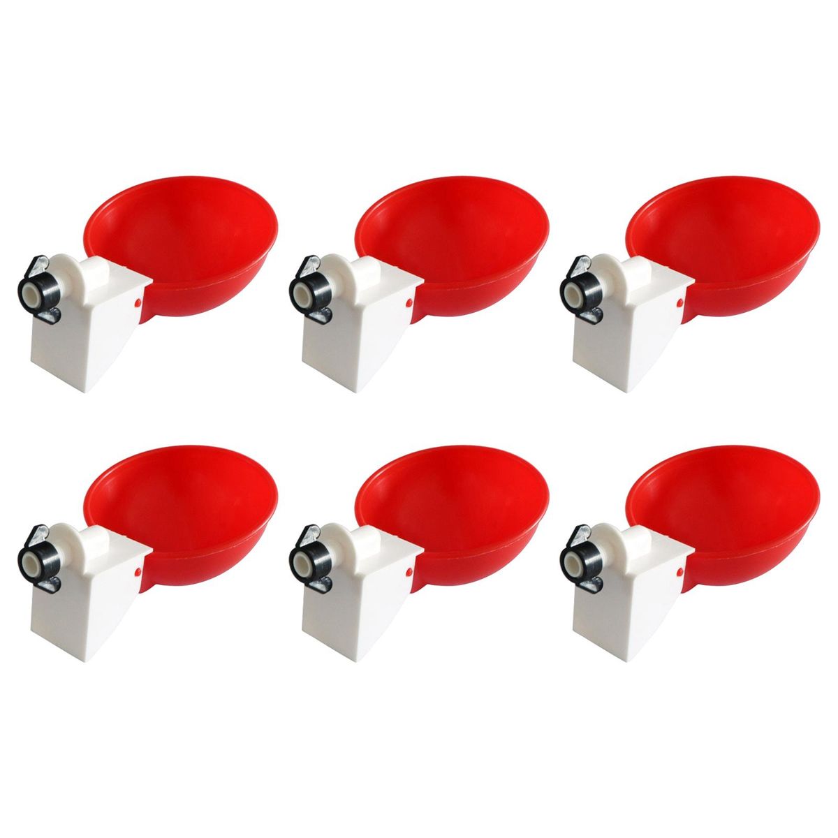 6 Pieces Automatic Birds Quail Chicken Drinkers Cups, Poultry Red
