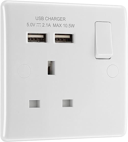 Single SP, Switched + 2X USB (2.1A) Round Edge