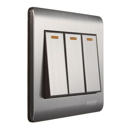 Wall Concealed Switch Panel Light 86 Luxury 3 Gang Dual Ways