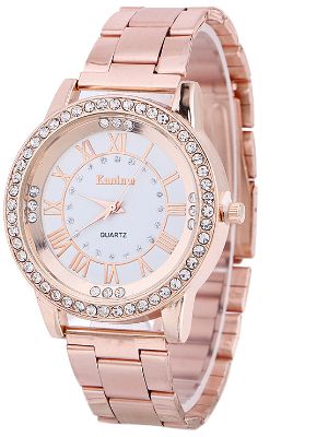 Women's Popular Bracelet Diamond Dial Steel Band Watch