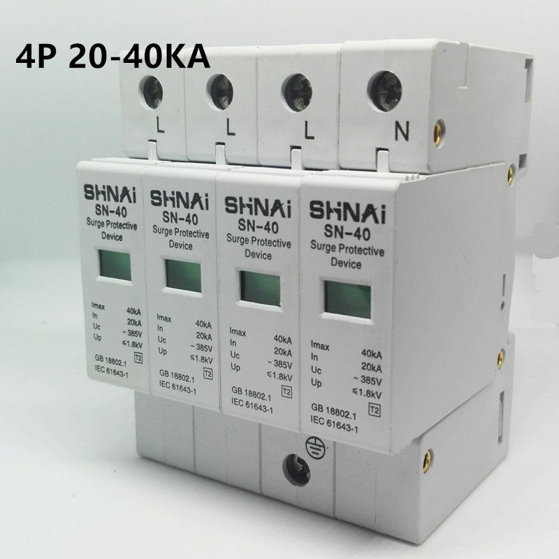 Arrester 4P 3P+N Protection Device Surge 20KA SPD 40KA