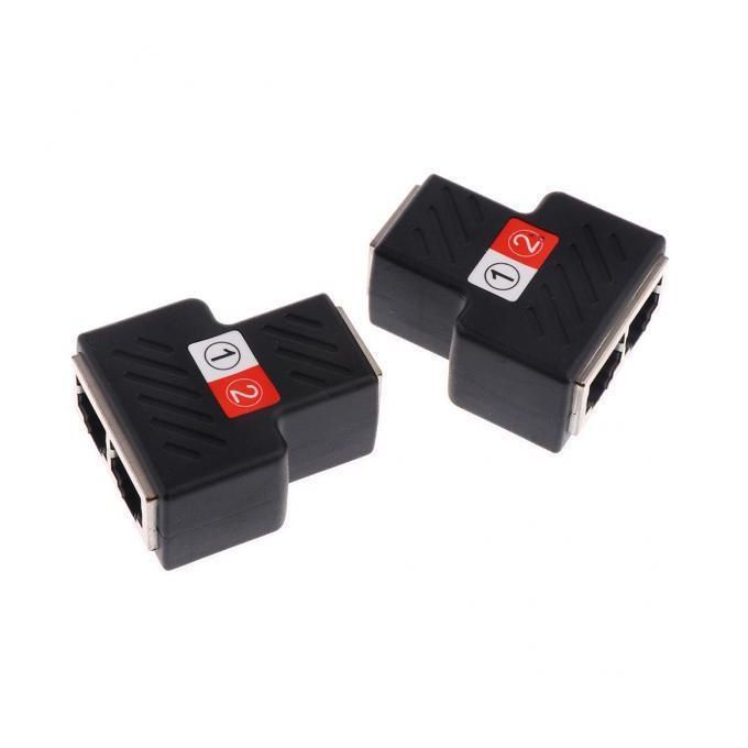 2x 2 Pieces Splitter Adapter 1 To 2 Dual Female Port