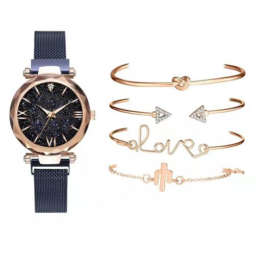 Simple Atmosphere [watch + Bracelet 4 Pieces]