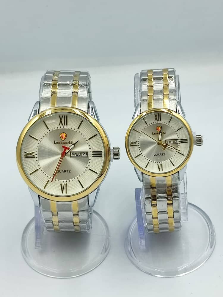 Classic Sophisticated  Silver/Gold Wristwatch For Couple