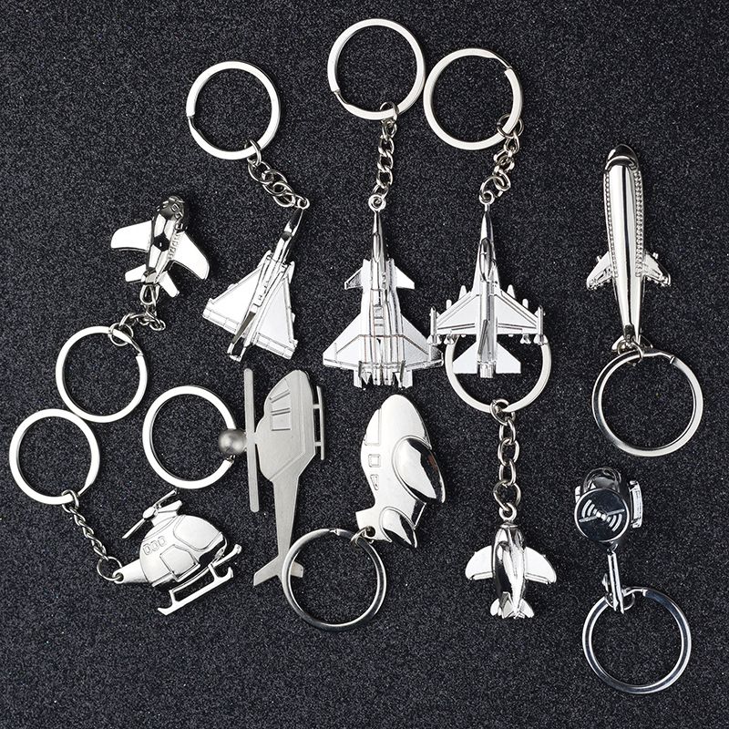 Aircraft Key Chain Creative Metal Key Chain Fighter Key Pendant Aviation Small Gift Souvenir