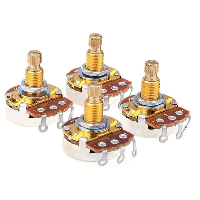Shaft Full Metric Sized Control Pots A500K Audio Taper Potentiometers Pot for Electric Guitar Bass  4