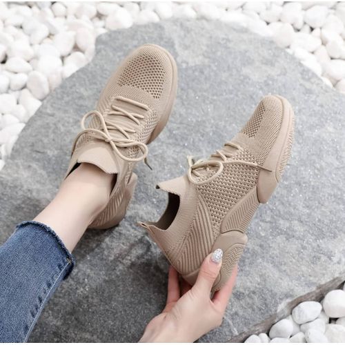 Ladies Trendy Brown Lace Up Sport Canvas