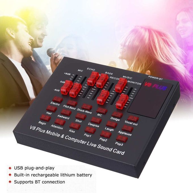 Webcast Singing Live Sound Card For Mobile Computer Karaoke