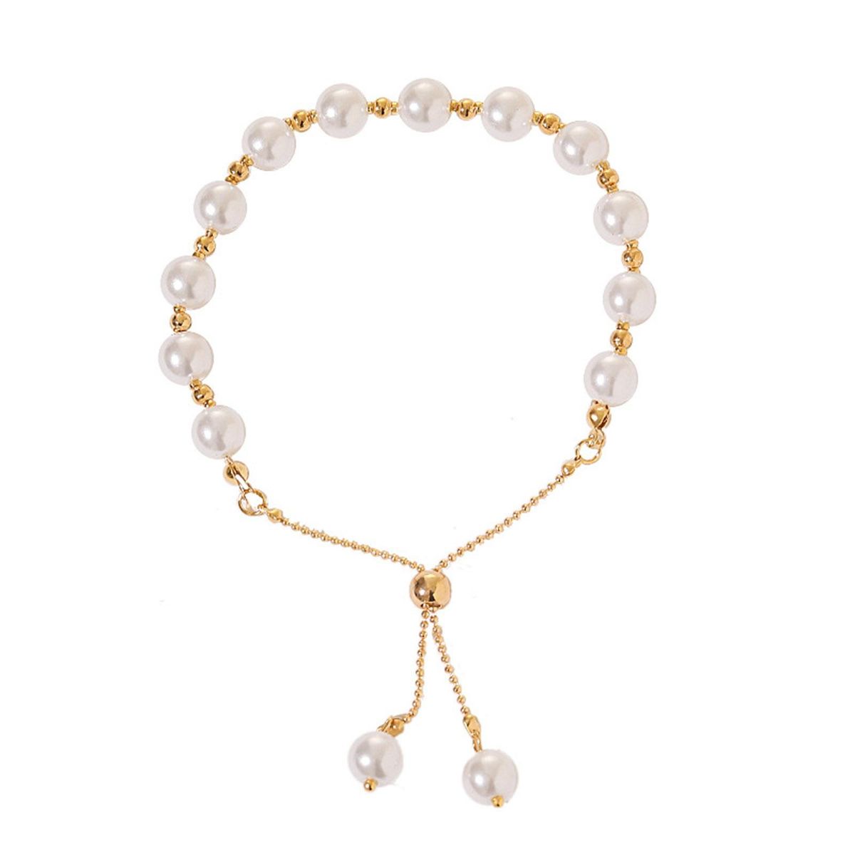Ladies Bracelet Girl Faux Pearl Cuff Bracelet Fashion Jewelry White