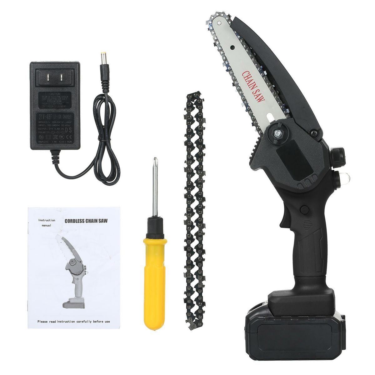 Mini Chainsaw 6-Inch Cordless Electric Protable Pruning Saw