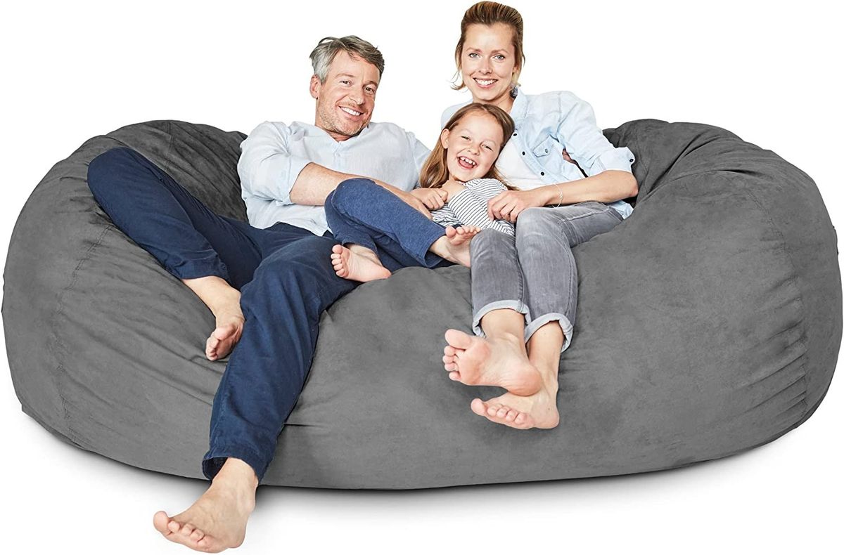 Lumaland Luxurious Giant 7ft Bean Bag Chair With Microsuede