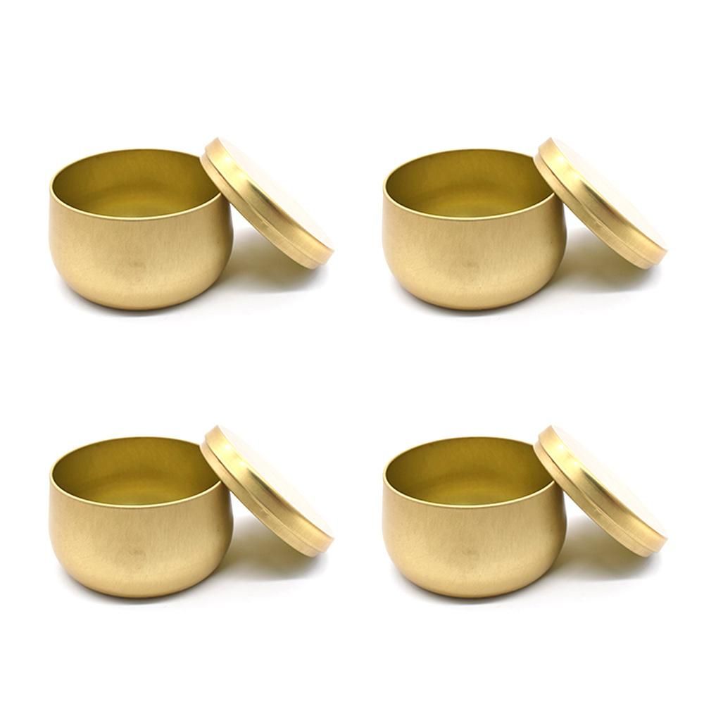 4PCS DIY Candle Tins Craft Tools Tinplate Drum for Food Stor