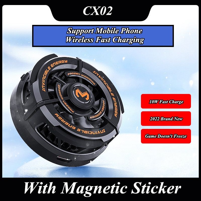 Phone Cooling Fan With Wireless Charge For PUBG Magnetic Semiconductor Gaming Accessorie Game Cooler For IOS Android IPad Tablet