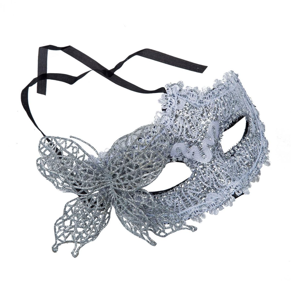 Sexy Women Lace Mask Venetian Masquerade Ball Party  Carnival Face, Eye (silver)