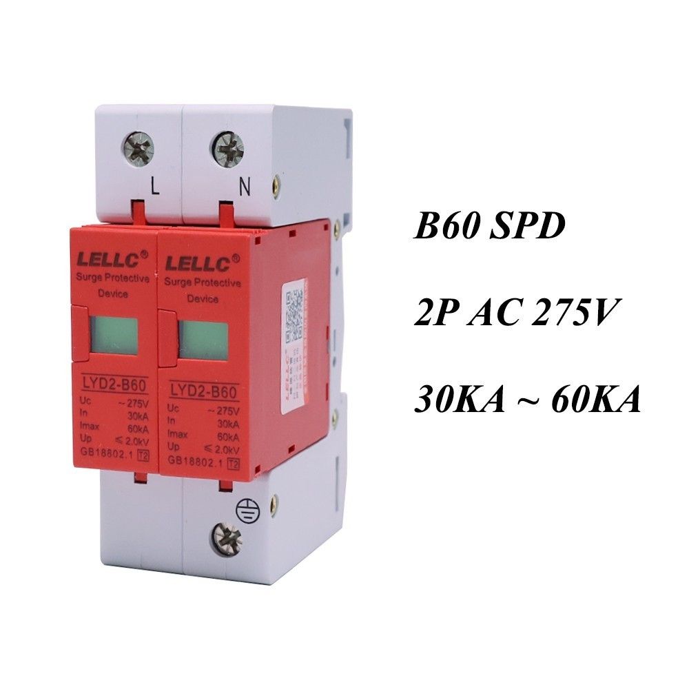 House 30KA~60KA ~275V Protector Surge AC SPD B60-2P