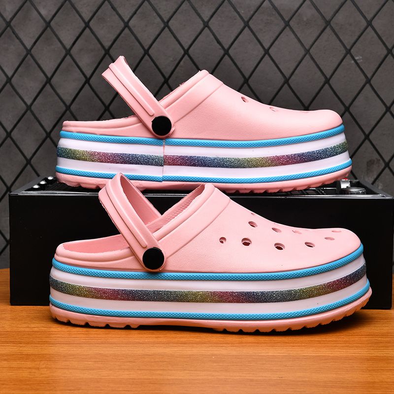 Women Sandals Thick Platform Summer Beach Soft Slide Slippers  Women Leisure Ladies Indoor Bathroom Non-slip Shoes Pink