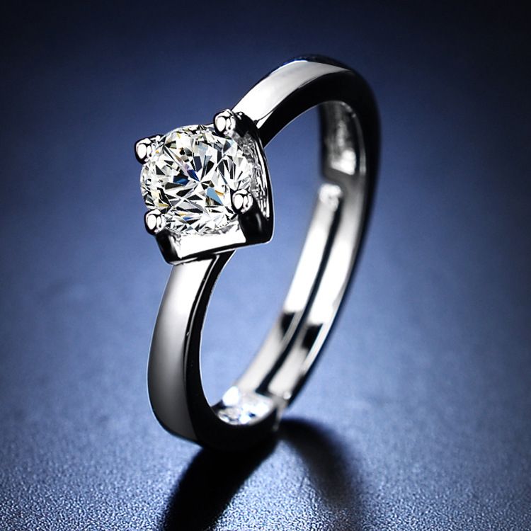Engagement Ring Silver Proposal Wedding + Free Case