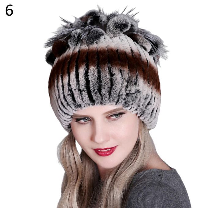 Women Winter Faux Fur Thickened Hat Outdoor Cold-proof Warm-