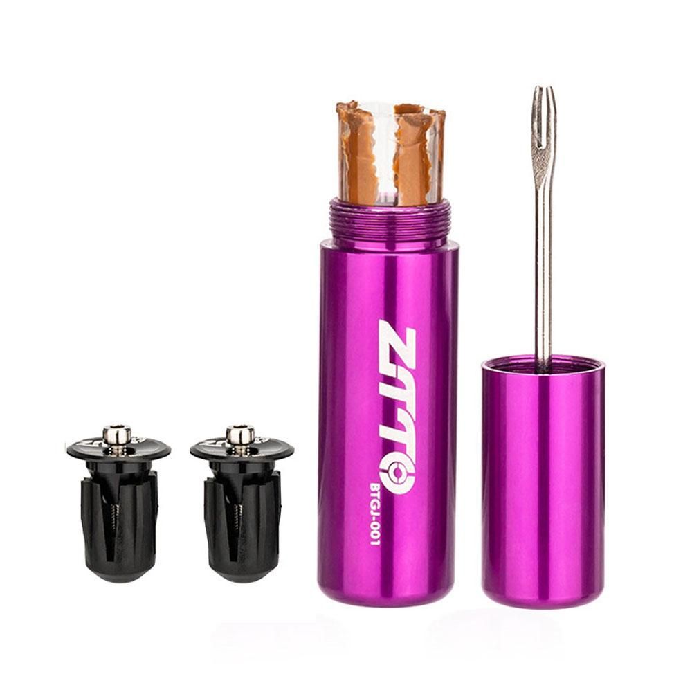 ZTTO Bike Tire Repairing Kit Tubeless Tire Plug Tool Fix Flat Puncture with 5 Strips & 2 Handlebar Plugs for MTB Mountain Road Bike