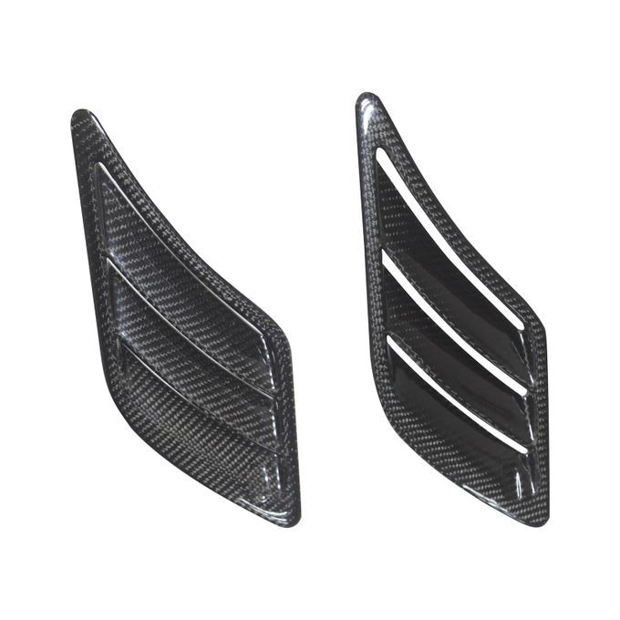 2Pcs Air Outlet Adhesive Stainless Carbon Fiber Leaf-Black