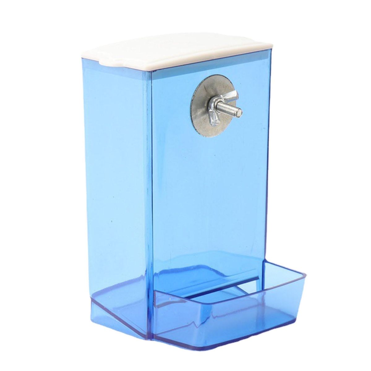 Bird Feeding Box Parrot Budgie Cockatiel Conure Food Dispenser Blue