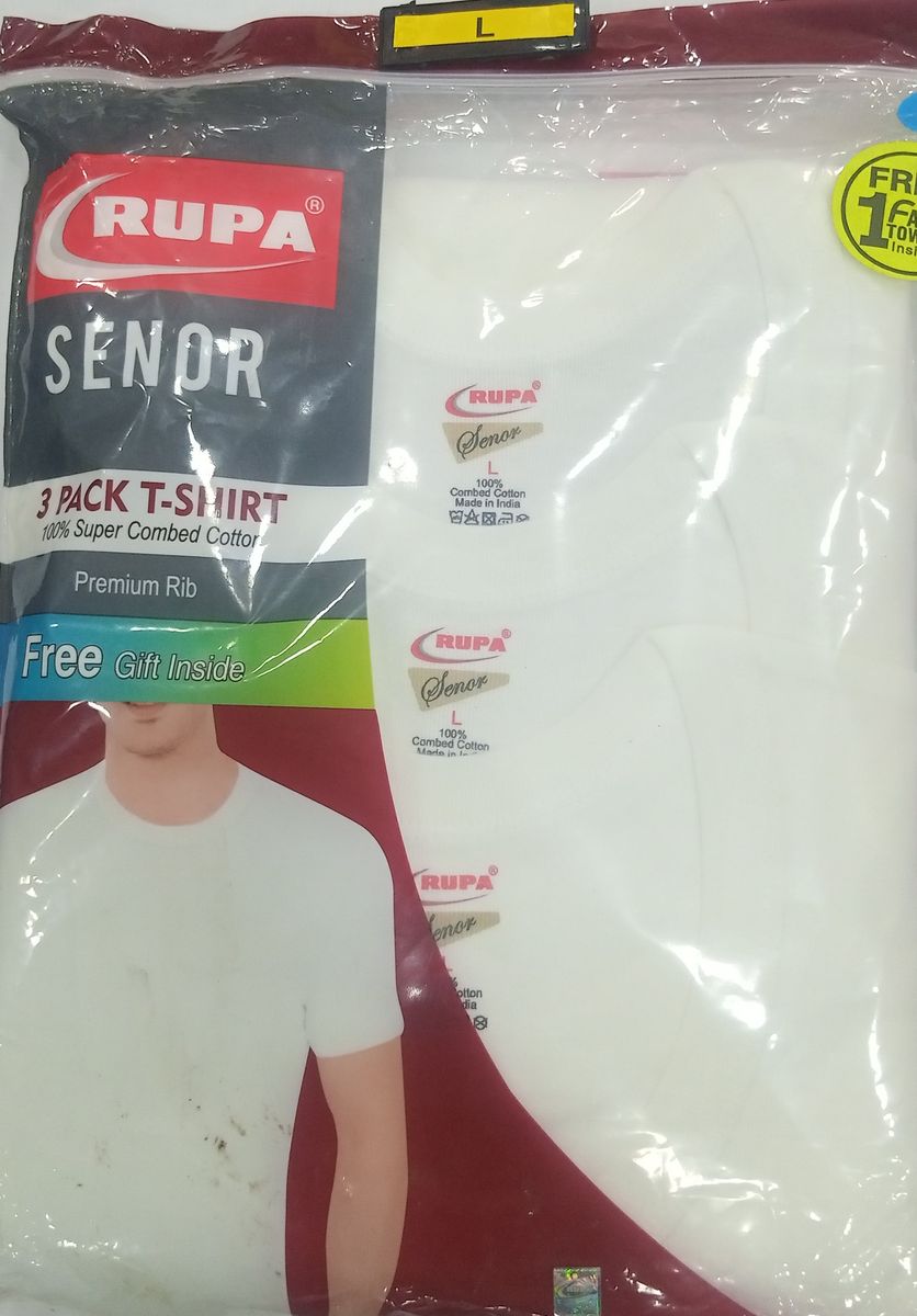 Rupa Senor Round Neck 3 In 1 White Singlets -L