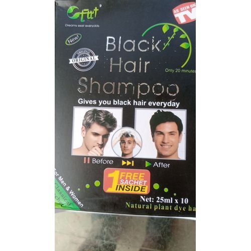 5 Minutes Black & Shiny Hair Herbal Dye Shampoo For Unisex